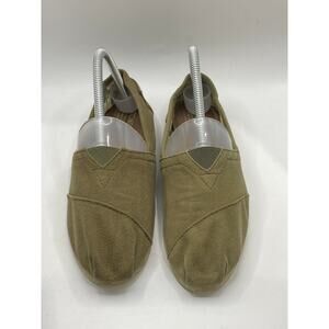 TOMS Women's Olive Green Classic Slip-On Round-Toe Alpargata Canvas Shoes SZ 7